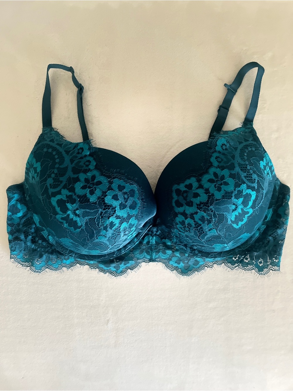 La Senza Beyond Sexy Teal Lace Plunge Push-Up Bra - 38C